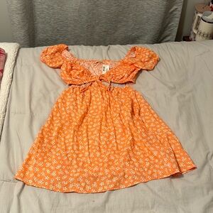 Floral cut out dress